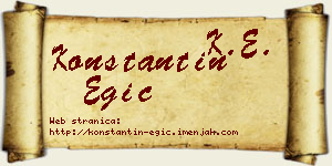 Konstantin Egić vizit kartica